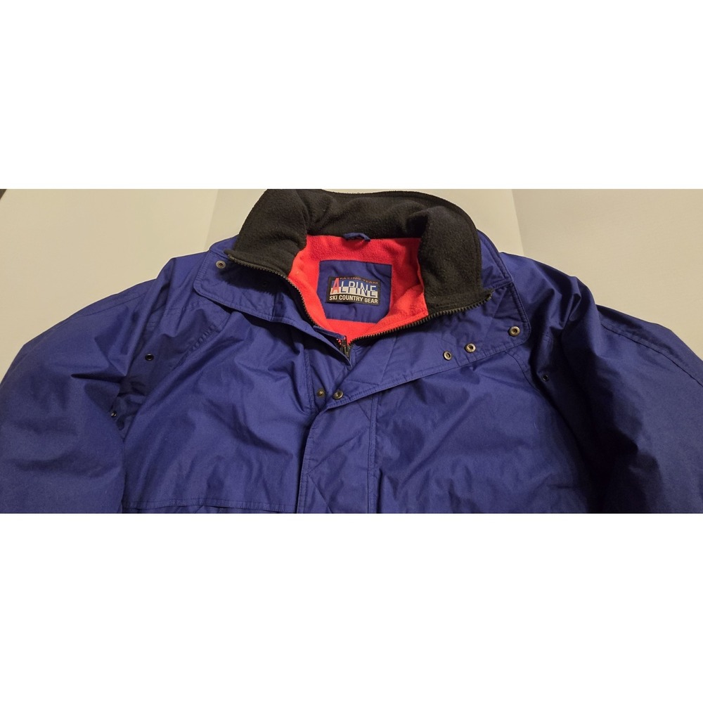 Vintage Blue Alpine Men's Ski Jacket With Hood. Size XL